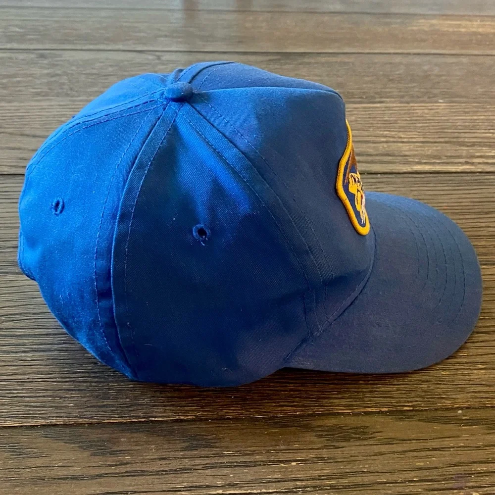 Vintage Proud To Be American Hat Cap Snap Back Blue One Size Eagle Patch 70s 80s